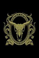 Skull goat and ornament artwork illustration vector