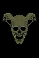 Skull and bone artwork illustration vector