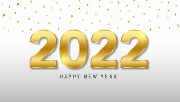 Happy new year 2022 background. Elegant gold text with light. Vector illustration