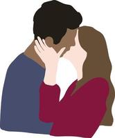 Kissing lovers in hand paint vector