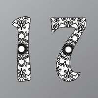 Number with Mandala. decorative ornament in ethnic oriental style. coloring book page vector