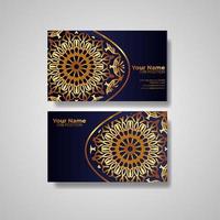 Business Card. Vintage decorative elements. Ornamental floral business cards or invitation with mandala. vector