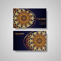 Business Card. Vintage decorative elements. Ornamental floral business cards or invitation with mandala. vector