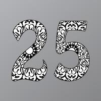 Number with Mandala. decorative ornament in ethnic oriental style. coloring book page vector