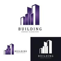 Urban building construction logo icon symbol, house, apartment, city view vector