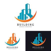 Urban building construction logo icon symbol, house, apartment, city view vector