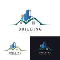 Urban building construction logo icon symbol, house, apartment, city view vector