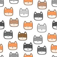 seamless pattern with shiba inu puppy dog cartoon illustration vector