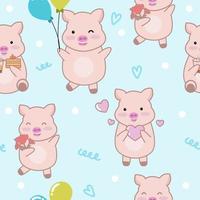 cute pig seamless pattern Creative for texture for fabric, wrapping, textile, wallpaper, apparel. Vector illustration background.