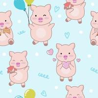 cute pig seamless pattern Creative for texture for fabric, wrapping, textile, wallpaper, apparel. Vector illustration background.