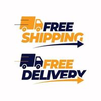 Free delivery and free shipping icon modern design template