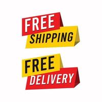 Free delivery and free shipping icon modern design template vector