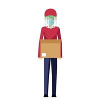 Delivery man with his safety clothing vector