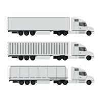 set of trailers moving containers vector