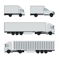 set of small trailers ready to move containers vector
