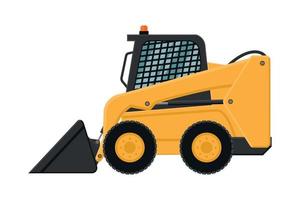 mini front loader machinery on white background vector