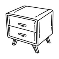Bedside Table Icon. Doodle Hand Drawn or Outline Icon Style vector