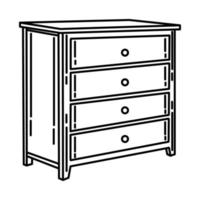 Drawer Chest Icon. Doodle Hand Drawn or Outline Icon Style vector