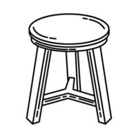 Stool Icon. Doodle Hand Drawn or Outline Icon Style vector