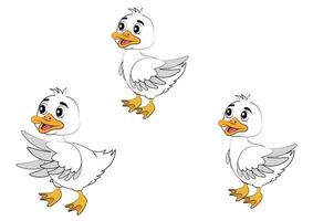 Three cartoons ducklings vector