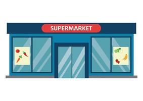 Vector illustration of Supermarket Building. Supermarket Building