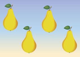 Vector illustration of a yellow pear. Vector pear