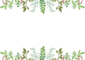 ilustración de hoja de flor de pintura de acuarela vector