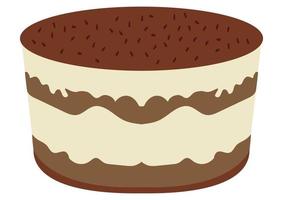 pastel de tiramisú. torta deliciosa. tiramisú de dibujos animados vector