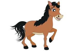 Vector Illustration of Cartoon Horse isolated on white background