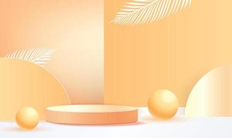 Podium,stand on pastel tropical natural background with plant for mockup exhibitions,presentation of products relaxation green health vector