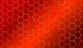 Red blazing honeycomb, grid background from honeycomb. Abstract hot pattern. Vector