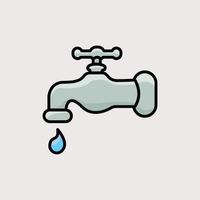 gray water faucet, water faucet illustration, dripping water, drops of water falling down vector