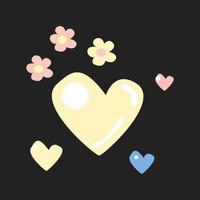 cute love stickers, love icons with pastel colors vector