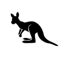 kangaroo silhouette vector, kangaroo getting ready to jump vector