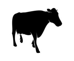 walking cow, walking cow silhouette, cow silhouette vector