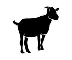 male goat silhouette design, standing goat silhouette vector