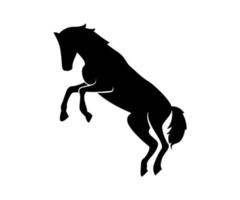 horse silhouette, horse jumping, horse standing tall vector