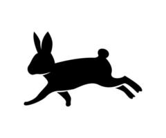 running rabbit silhouette, rabbit silhouette for logo, running rabbit vector