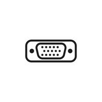 vga outline icon. isolated line vector illustration from electrian connections collection. editable thin stroke vga icon on white background