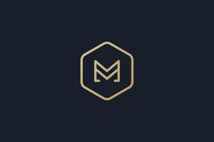 M logo design . letter M with line art style . luxury logo design vector