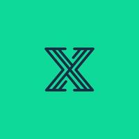 x logo initials, line art outline style vector