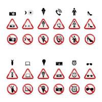 Set of Prohibition Signs. Vector Illustration