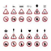 Set of Prohibition Signs. Vector Illustration