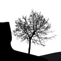 Tree Silhouette Isolated on White Backgorund. Vecrtor Illustrati vector