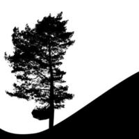 Tree Silhouette Isolated on White Backgorund. Vecrtor Illustrati vector