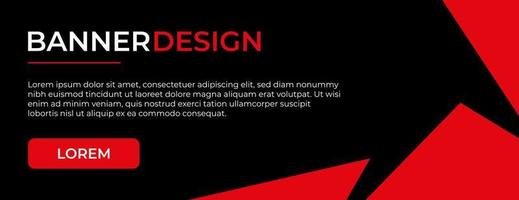 red banner design . modern banner template design with red and black color. banner for social media cover, website and much more vector