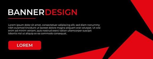 diseño de banner rojo. Diseño de plantilla de banner moderno con color rojo y negro. banner para portada de redes sociales, sitio web y mucho más vector