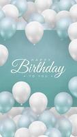 birthday card using green tosca color, happy birthday background design . clean and simple background for celebrating birthday . happy birthday greeting card vector