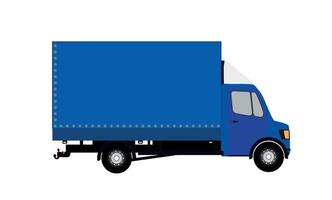 Blue Small truck. Silhouette. Vector Illustration. EPS10.