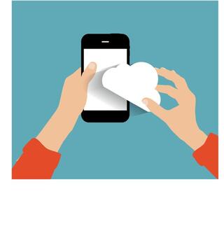 Cloud Computing Concept on Different Electronic Devices. Vector